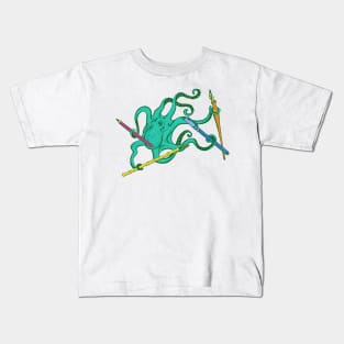 InkTober Octopus Green Kids T-Shirt